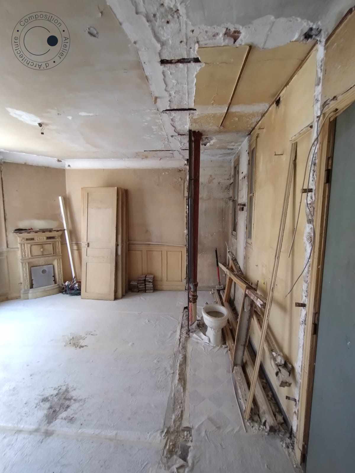 Photo de chantier de l'appartement.