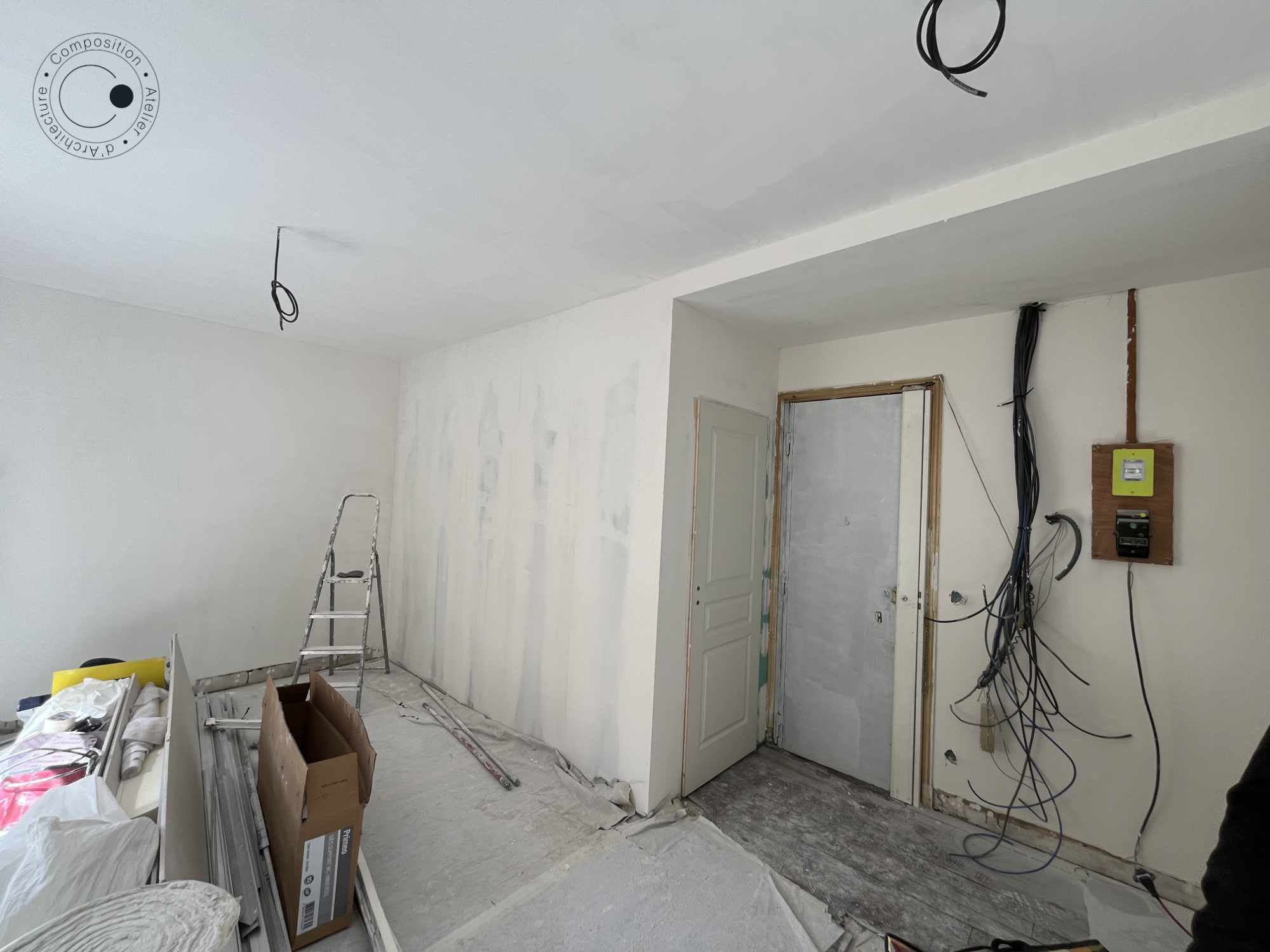 Photo de chantier de l'appartement.